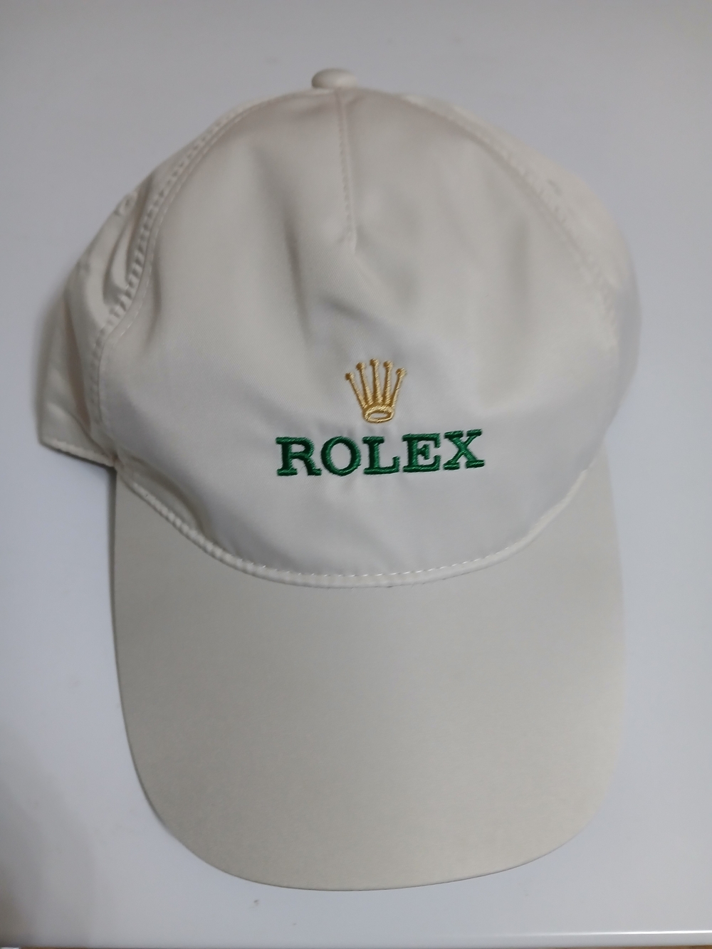 Rolex Cream Baseball Cap with Embroidered Logo
